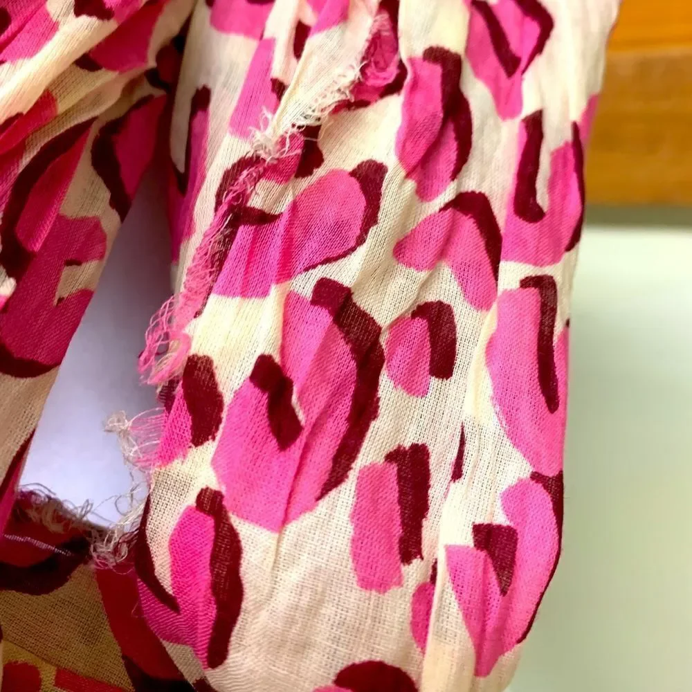 Auth Louis Vuitton Pink Lepord Print Limited Edition Stephen Sprouse Wrap Scarf
